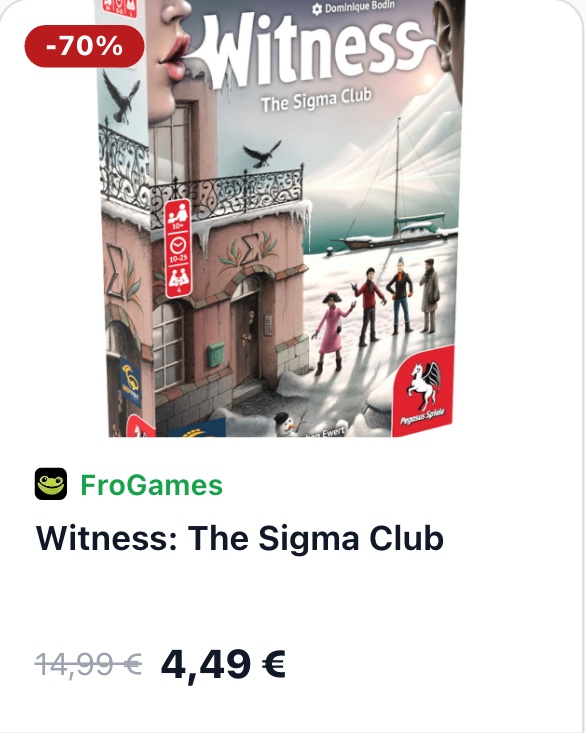 Offerta: Witness The Sigma Club a 4,49 €, sconto del 70%