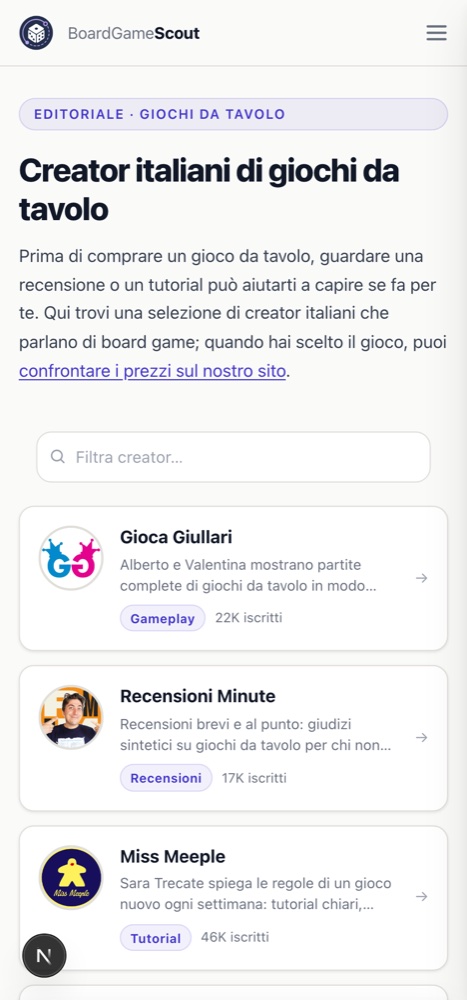 Directory dei creator italiani di giochi da tavolo