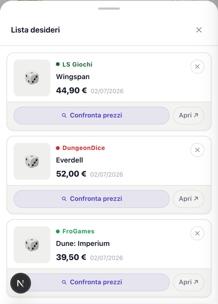 Lista desideri con Wingspan, Everdell e Dune Imperium